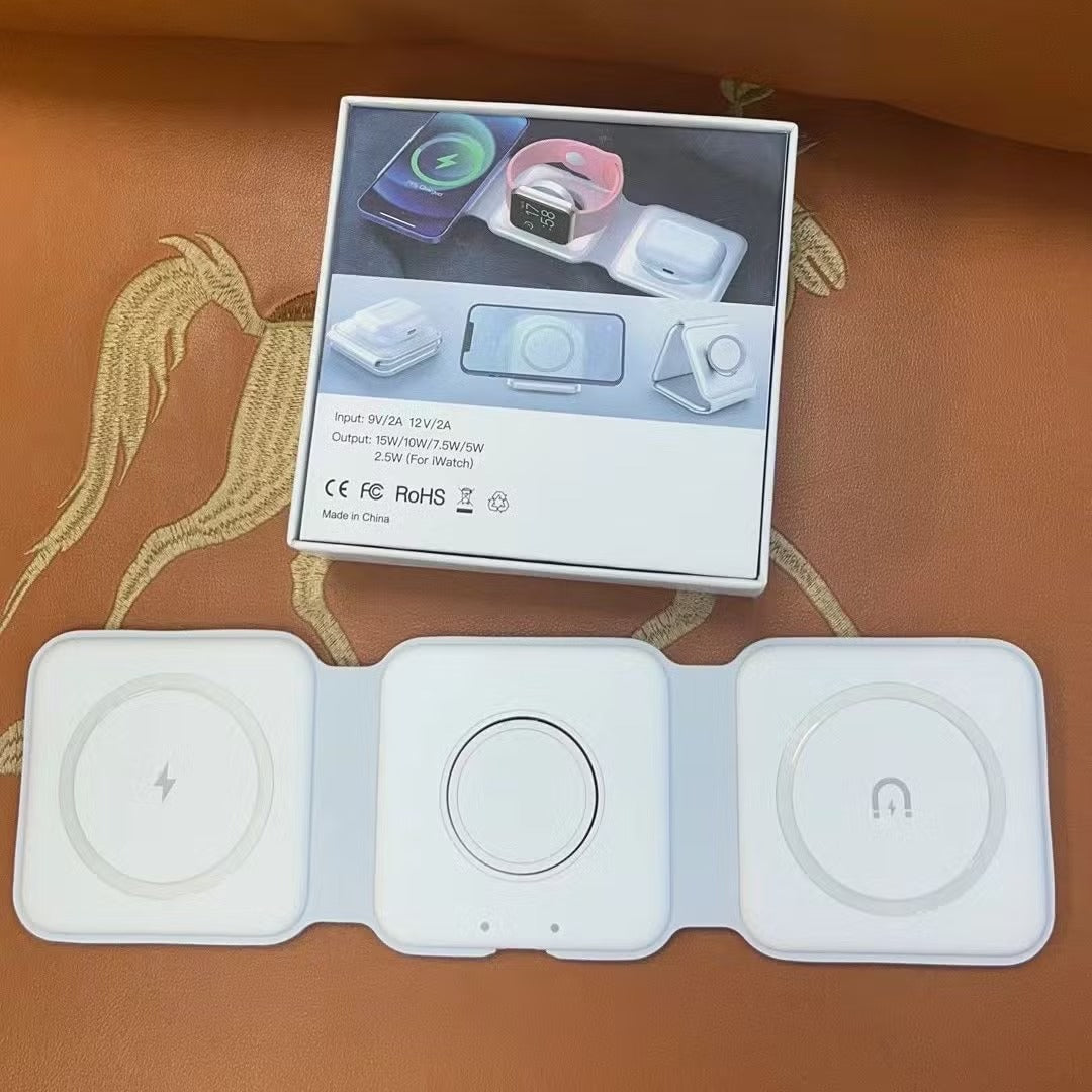 15W 3 in 1 Magnetic Wireless Charger Phone