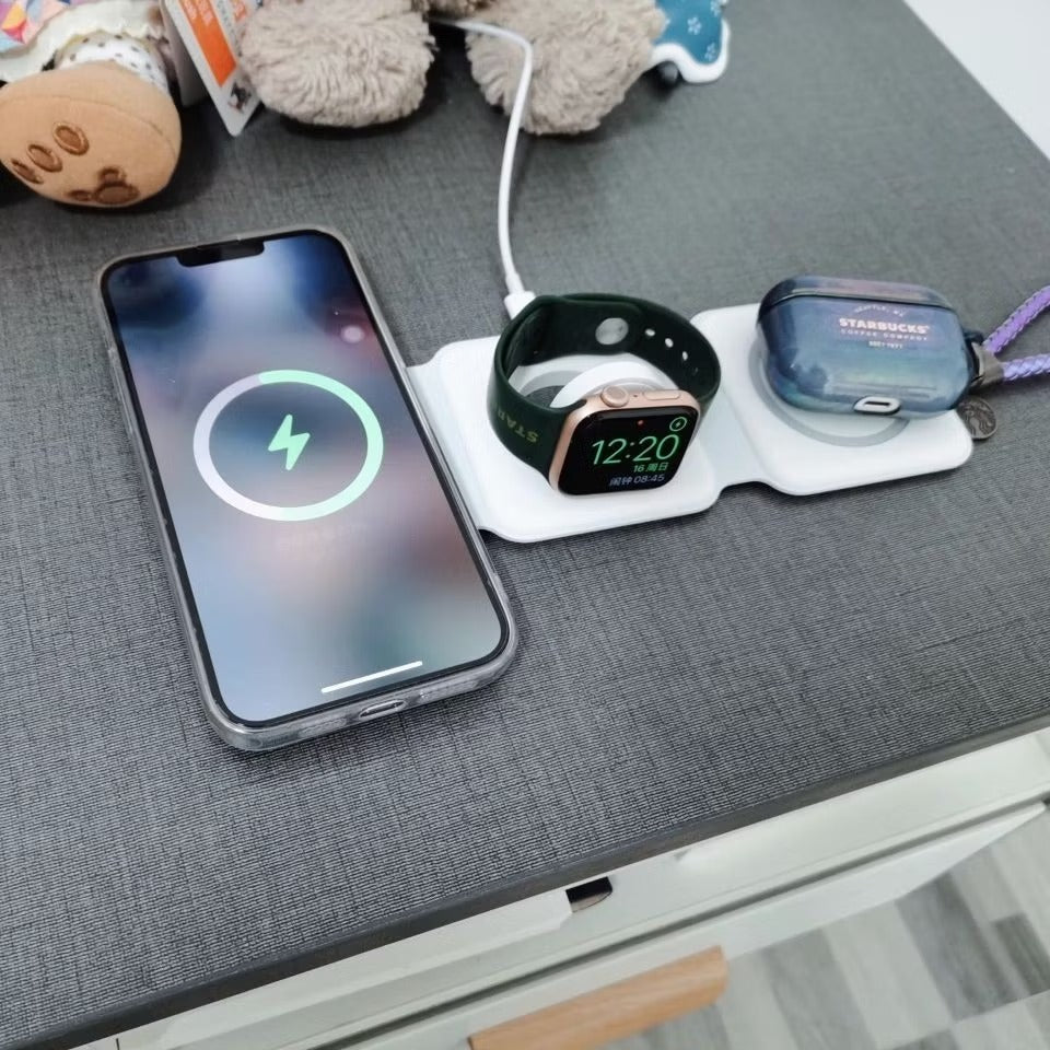 15W 3 in 1 Magnetic Wireless Charger Phone
