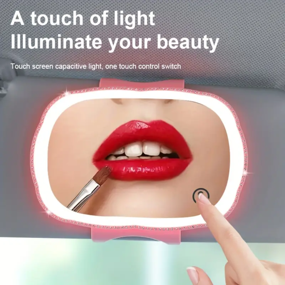 Car Mirror with LED Lights – Portable Makeup Mirror for Perfect Touch-Ups On the Go Rechargable