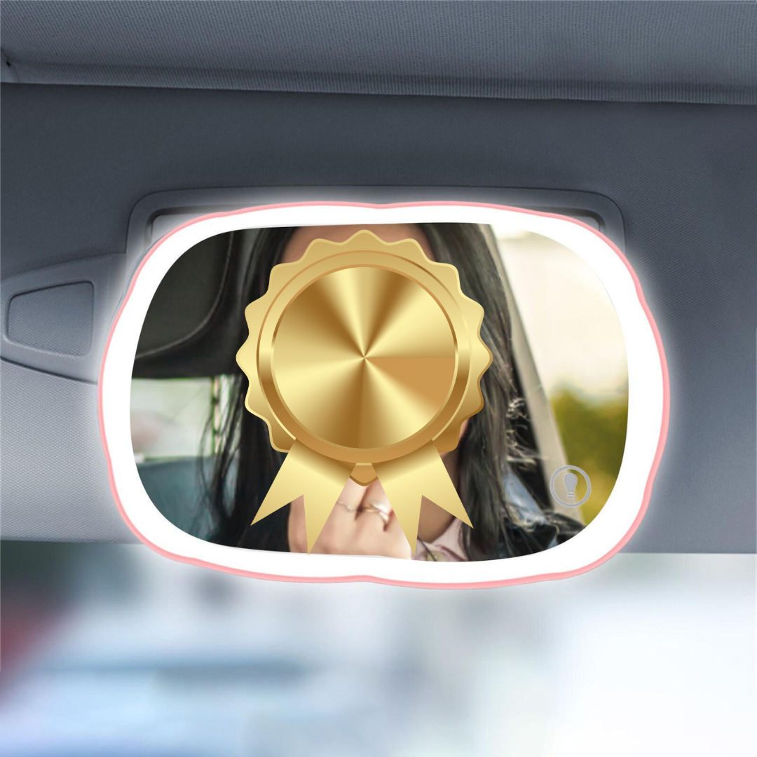 Car Mirror with LED Lights – Portable Makeup Mirror for Perfect Touch-Ups On the Go Rechargable