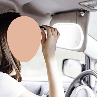 Car Mirror with LED Lights – Portable Makeup Mirror for Perfect Touch-Ups On the Go Rechargable