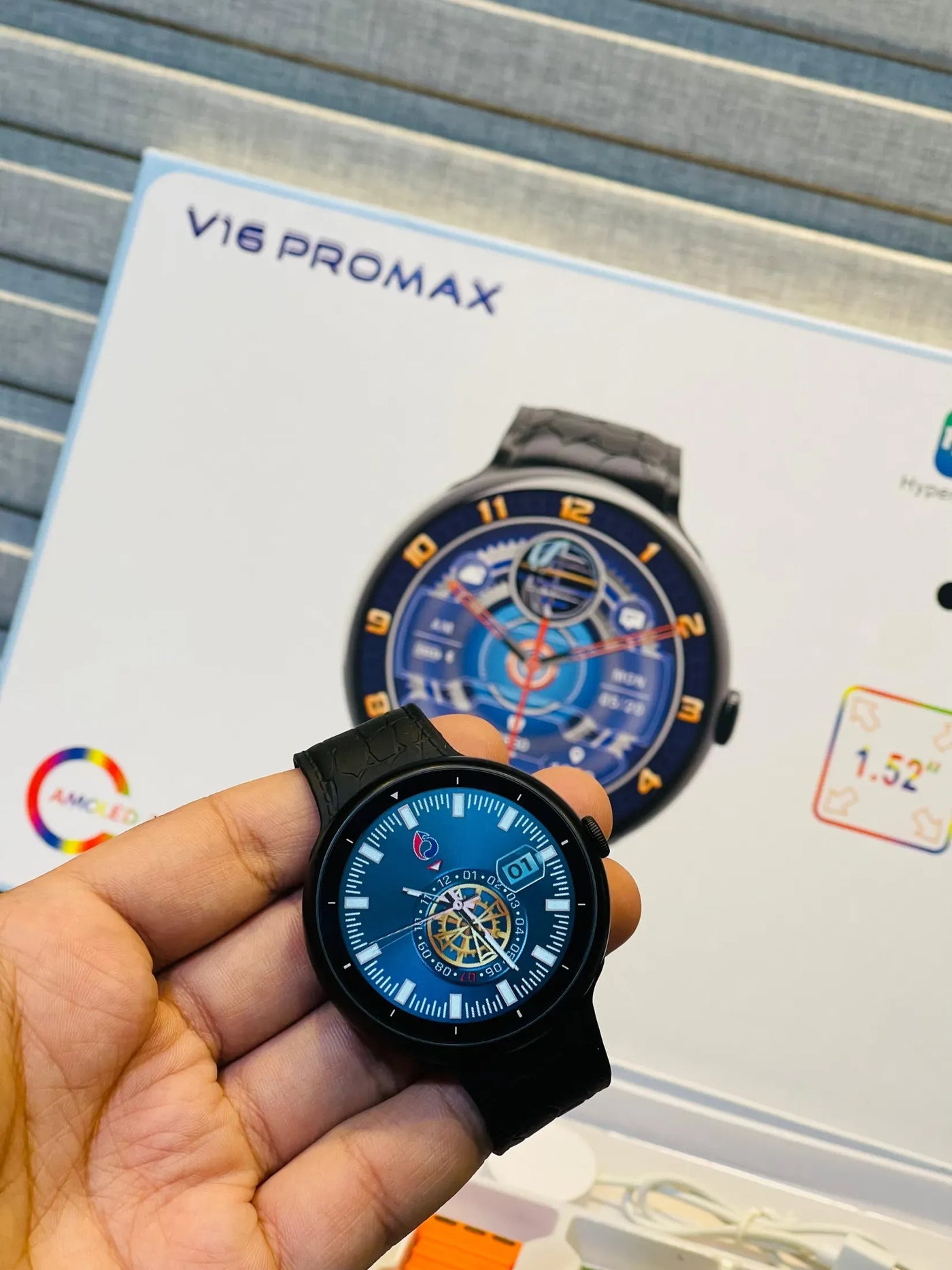 V16 Pro Max (7+1) Smart Watch – 1.38" AMOLED Display Bluetooth Calling