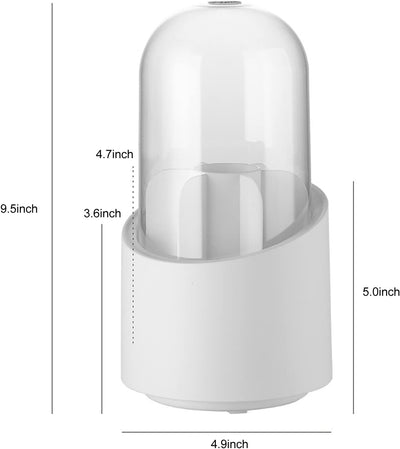 360° Rotating Makeup Brush Storage Box | Cosmetic Organizer for Brushes, Lipsticks, Eyebrow Pencils & Beauty Tools