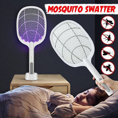 Rechargeable Mosquito Racket With Stand – Electric Insect Killer Bat For Indoor And Outdoor Use
