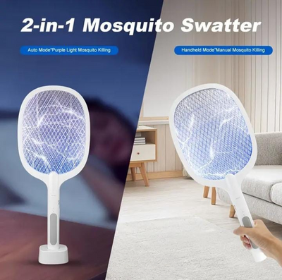 Rechargeable Mosquito Racket With Stand – Electric Insect Killer Bat For Indoor And Outdoor Use