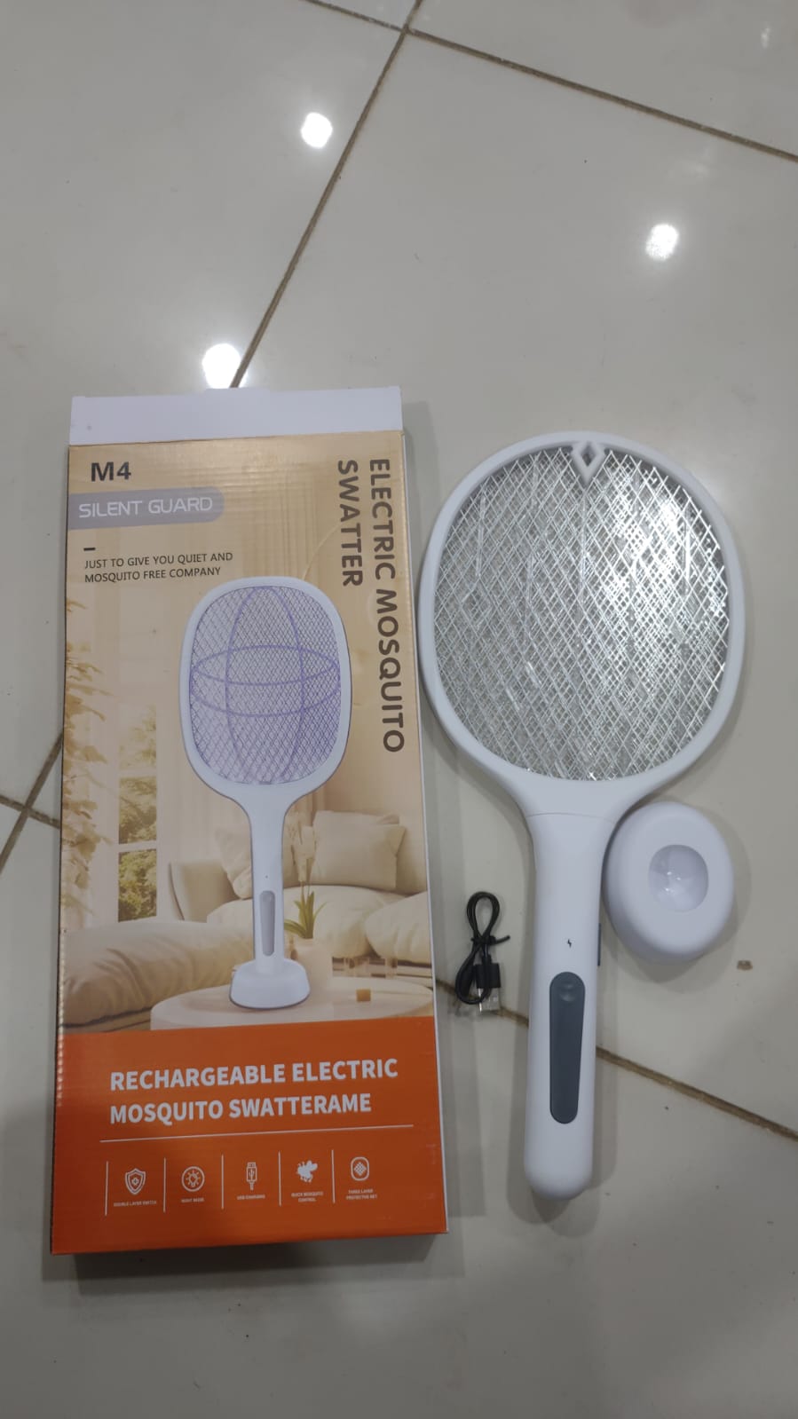 Rechargeable Mosquito Racket With Stand – Electric Insect Killer Bat For Indoor And Outdoor Use